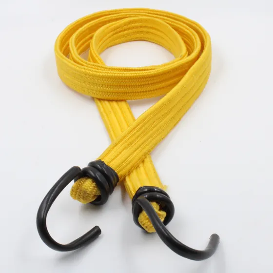 Yellow Flat Bungee Cord with Hooks