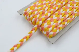 Golden Yellow, Powder Pink and White Choti Braid sample, design MT-21E05FD3, view 4
