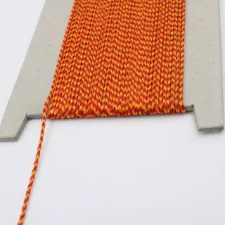 Yellow and Red Braided Cord, Fine Stripe sample, design MT-6E35FE33, view 4