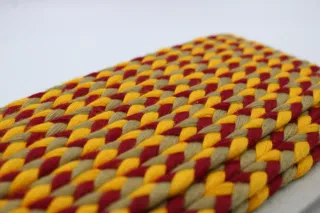 Golden Yellow, Deep Red and Khaki Beige Choti Braid sample, design MT-FDAD7D26, view 2