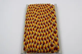 Golden Yellow, Deep Red and Khaki Beige Choti Braid sample, design MT-FDAD7D26, view 3