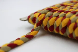 Golden Yellow, Deep Red and Khaki Beige Choti Braid sample, design MT-FDAD7D26, view 4