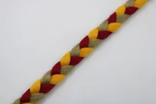 Golden Yellow, Deep Red and Khaki Beige Choti Braid sample, design MT-FDAD7D26, view 5