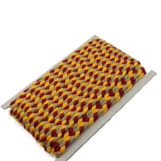 Golden Yellow, Deep Red and Khaki Beige Choti Braid sample, design MT-FDAD7D26, view 6