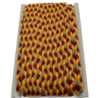 Golden Yellow, Deep Red and Khaki Beige Choti Braid sample, design MT-FDAD7D26, view 7