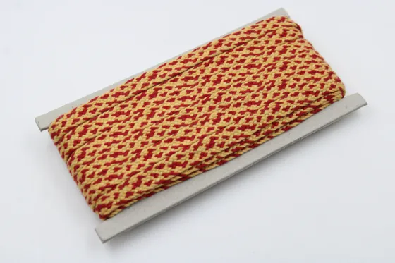 Red and Pale Yellow Diamond Flat Drawstring Cord