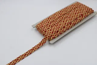 Red and Pale Yellow Diamond Flat Drawstring Cord sample, design MT-E7D3E97B, view 3