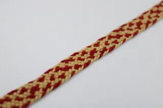 Red and Pale Yellow Diamond Flat Drawstring Cord sample, design MT-E7D3E97B, view 5