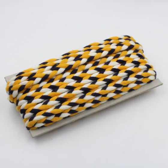 Golden Yellow, White and Navy Black Choti Braid
