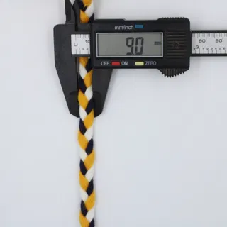 Golden Yellow, White and Navy Black Choti Braid sample, design MT-CEFCEF0C, view 2