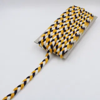 Golden Yellow, White and Navy Black Choti Braid sample, design MT-CEFCEF0C, view 4