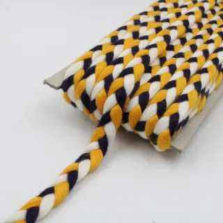 Golden Yellow, White and Navy Black Choti Braid sample, design MT-CEFCEF0C, view 5