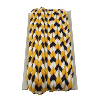 Golden Yellow, White and Navy Black Choti Braid sample, design MT-CEFCEF0C, view 7