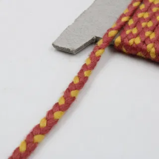 Brick Red and Yellow Choti Braid sample, design MT-EE5F5416, view 3