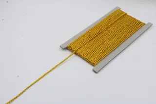 Yellow and Gold Metallic Braided Cord sample, design MT-F8F7DA8C, view 3