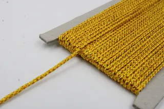 Yellow and Gold Metallic Braided Cord sample, design MT-F8F7DA8C, view 4