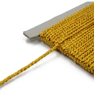 Yellow and Gold Metallic Braided Cord sample, design MT-F8F7DA8C, view 8