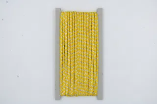 Bright Yellow and Silver Metallic Choti Braid sample, design MT-3C7E6617, view 2