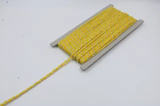 Bright Yellow and Silver Metallic Choti Braid sample, design MT-3C7E6617, view 3