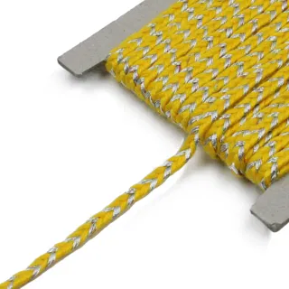 Bright Yellow and Silver Metallic Choti Braid sample, design MT-3C7E6617, view 7