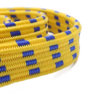 Yellow and Blue Flat Bungee Cord with Hooks sample, design MT-7D2FDFB4, view 6