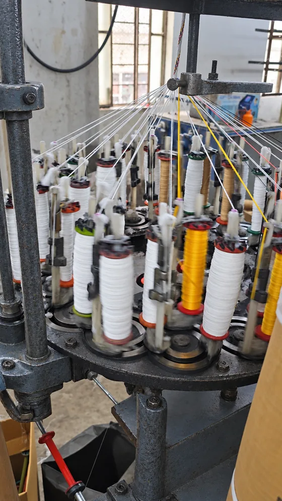 Patterned cord yarn feed in our Jaipur factory