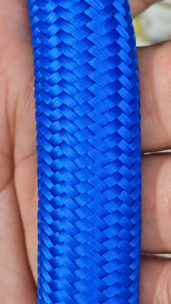 Blue flat braid texture in our Jaipur factory