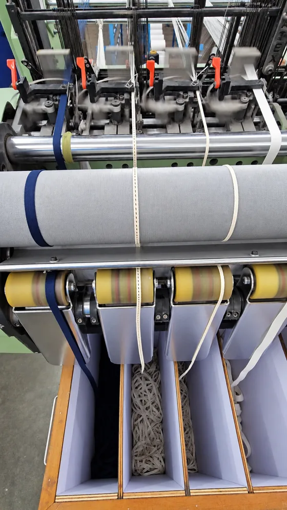 White narrow tape production in our Jaipur factory