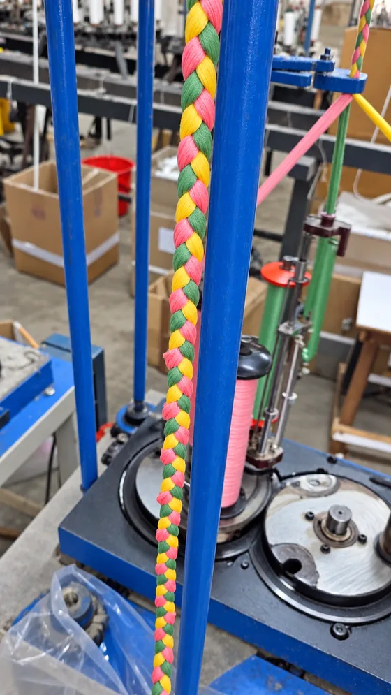 Pastel braid in production in our Jaipur factory