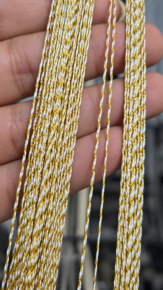 Metallic cord samples in our Jaipur factory