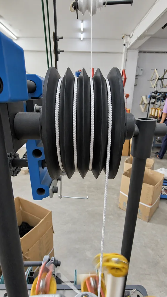 Natural cord take-up wheel in our Jaipur factory
