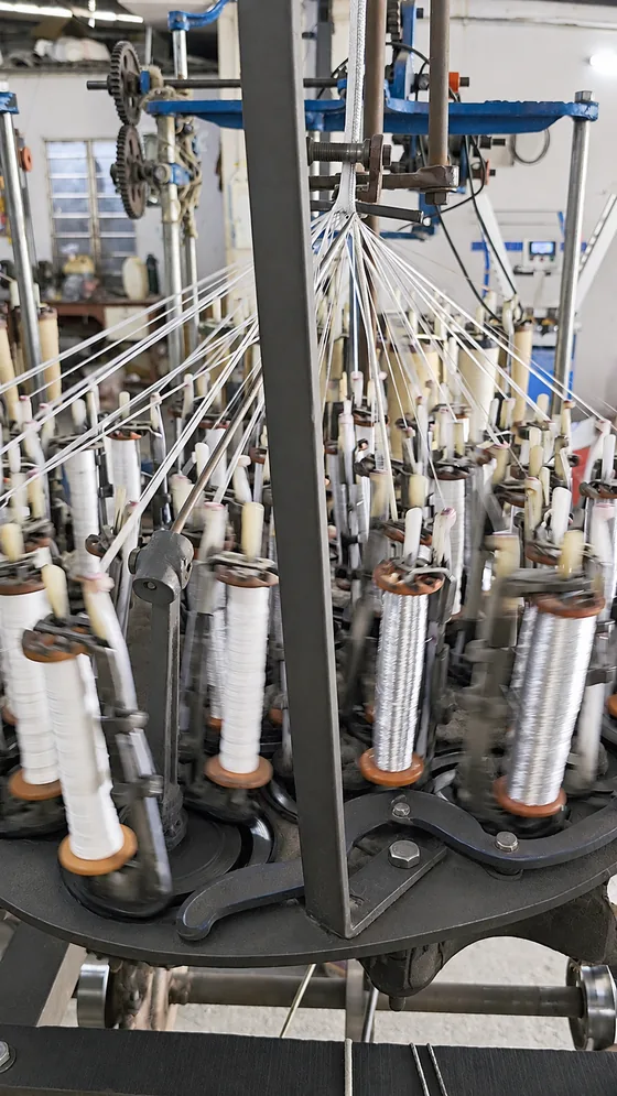 White flat braid machinery in our Jaipur factory