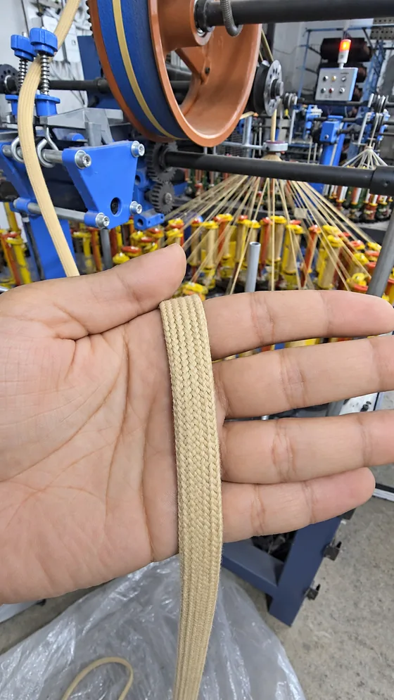 Natural flat braid sample in our Jaipur factory