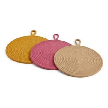 Braided Polyester Trivet Mats, 18 cm, Sets of 3 or 6