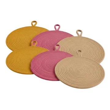 Braided Polyester Trivet Mats, 18 cm, Sets of 3 or 6, photo 4