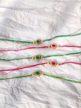 Floral and Pearl Rakhis for Brothers, Set of 2, photo 5