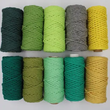 4 mm 3-Ply Twisted Cotton Macrame Cord, Set of 5 Rolls