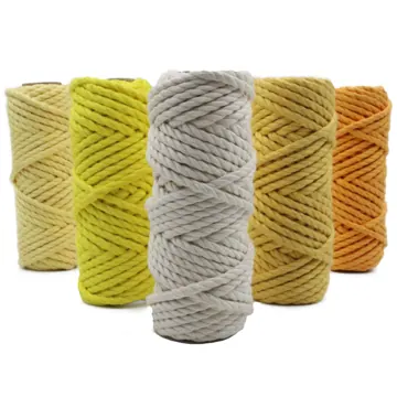 4 mm 3-Ply Twisted Cotton Macrame Cord, Set of 5 Rolls, photo 14