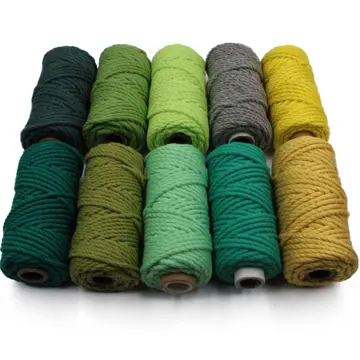 4 mm 3-Ply Twisted Cotton Macrame Cord, Set of 5 Rolls, photo 3