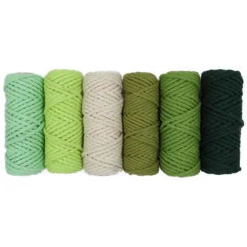 4 mm 3-Ply Twisted Cotton Macrame Cord, Set of 5 Rolls, photo 4