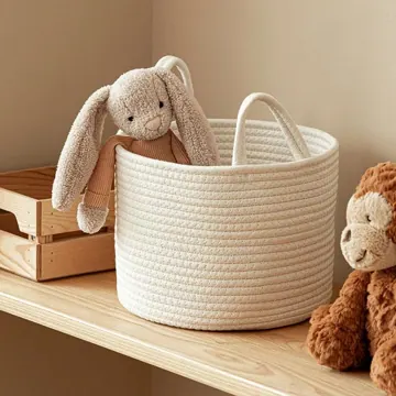 Woven Cotton Rope Diaper Caddy Bag, Small to Large
