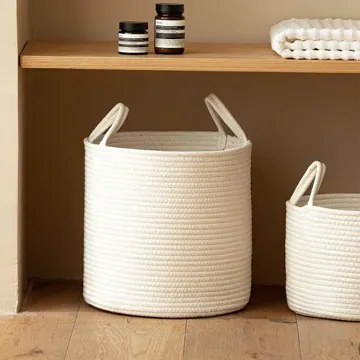 Woven Cotton Rope Diaper Caddy Bag, Small to Large, photo 2