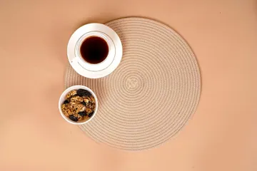 Machine-Braided Jute Round Placemats, 33 cm