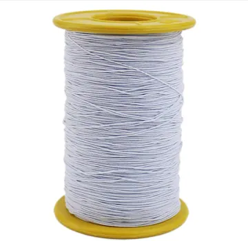 Fabric Covered Elastic Thread, 1 mm, Black or White