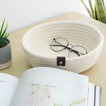 Round Woven Jute and Cotton Shelf Basket, 3 Sizes, photo 10