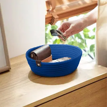 Round Woven Jute and Cotton Shelf Basket, 3 Sizes, photo 15