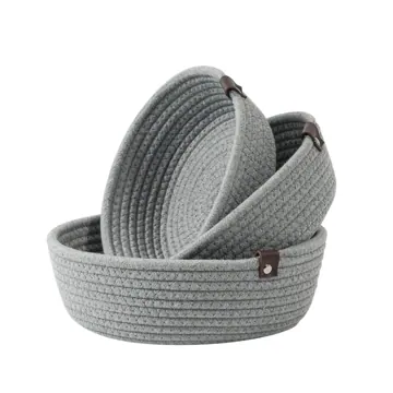 Round Woven Jute and Cotton Shelf Basket, 3 Sizes, photo 3