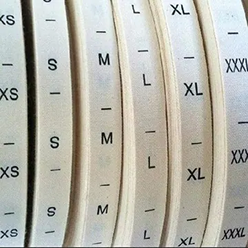Cotton Polyester Size Labels, XS to 4XL, 2000 per Roll, photo 2
