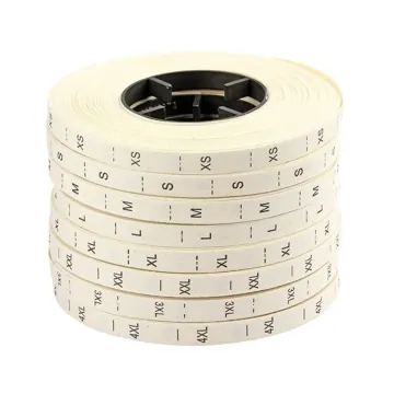 Cotton Polyester Size Labels, XS to 4XL, 2000 per Roll, photo 5
