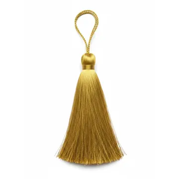 9 Inch Metallic Zari Curtain Tassel with Braided Loop